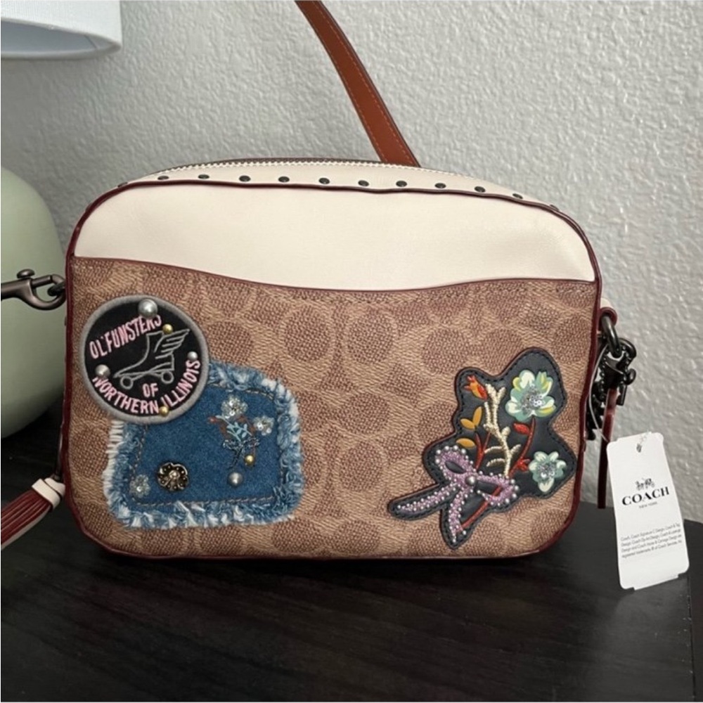 New Coach CC Signature Patch Rivets Camera Crossbody